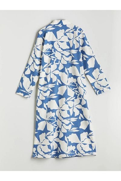 LC Waikiki Lcw Modest Blue Floral Women's Shirt Tunic