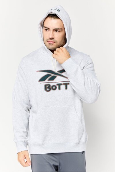 Reebok Men Sportswear Fit Long Sleeve Outdoor Hoodie, Grey