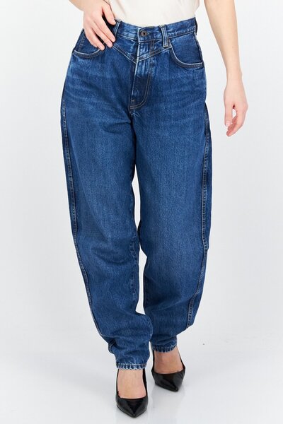 Pepe Jeans Women Balloon Fit High Waist Denim Jeans , Blue