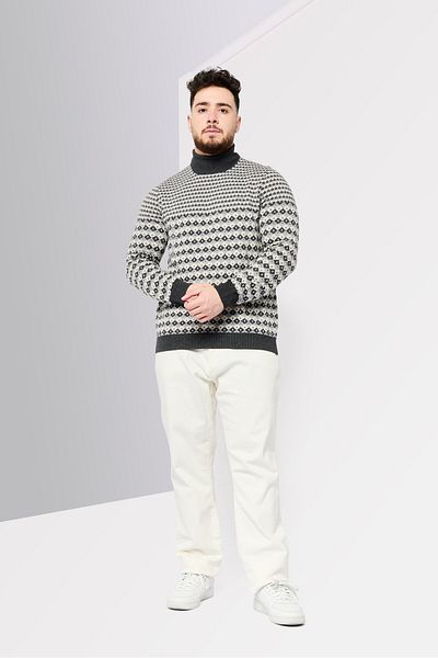 Harmont & Blaine Men Turtle Neck Allover Print Sweater, Multicolor