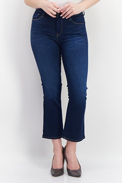 Pepe Jeans Women Regular Fit Plain Non-Stretchable Jeans, Blue