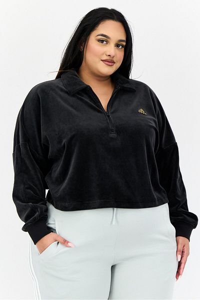 adidas Women Sportswear Fit Long Sleeves Outdoor Sweatshirt, Black