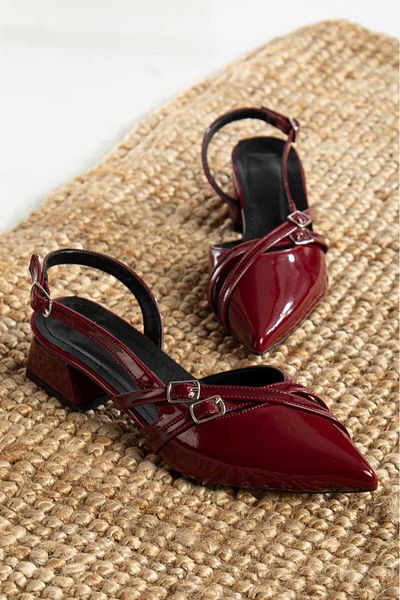 Elegant steps Copy - Open Back Pointed Toe Short Heel Daily Ballerina Women's Heeled Shoes