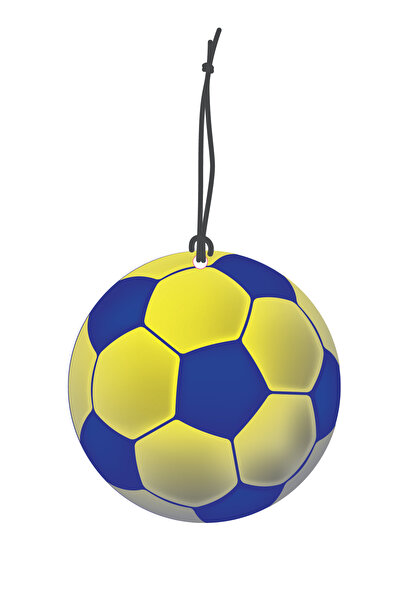 Meröka Sarı Lacivert Futbol Topu Görselli Dekoratif Oto Kokusu ve Aksesuar Seti