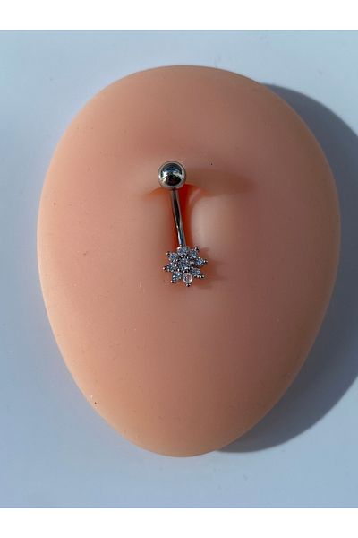 kurukafagift Steel Belly Piercing Mini Flower Daisy Figured Model