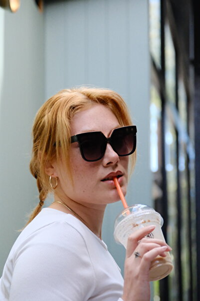 BAPPİR النظارات الشمسية النسائية ذات القطع المربعة على شكل عظمة