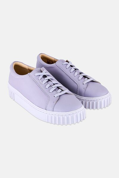 CLARKS Women Mayhill Lace Up Casual Shoes, Lavender
