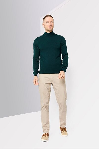 Harmont & Blaine Men High Neck Long Sleeve Brand Logo Sweater, Green