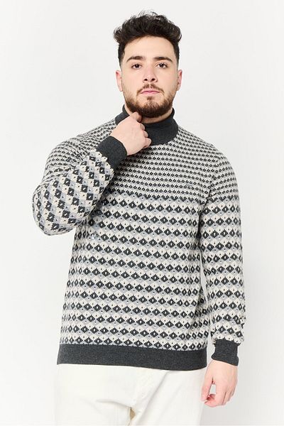 Harmont & Blaine Men Turtle Neck Allover Print Sweater, Multicolor