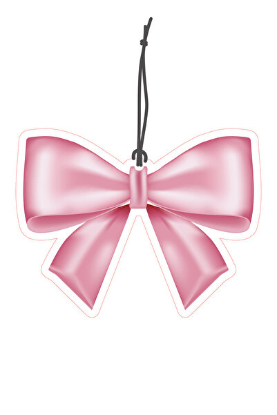 Meröka Pembe (Fiyonk) Kurdele Görselli Dekoratif Oto Kokusu ve Aksesuar Seti