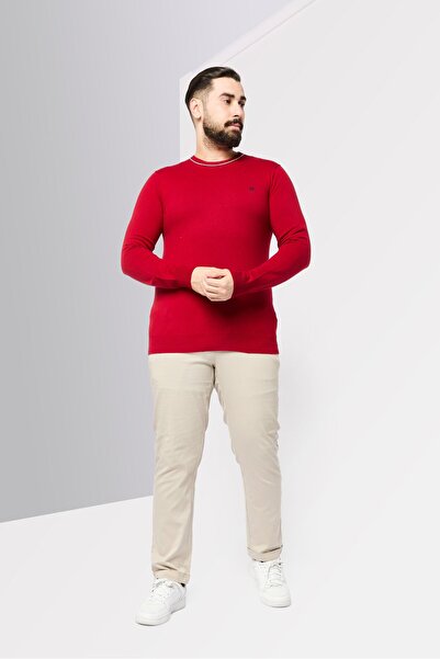 Harmont & Blaine Jeans Men Crew Neck Embroidered Logo Sweater, Red