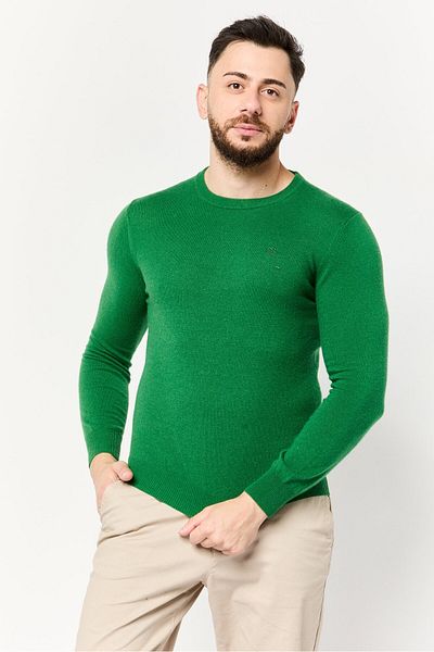 Harmont & Blaine Jeans Men Crew Neck Embroidered Logo Sweater, Green