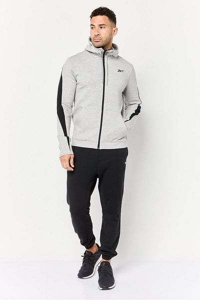 Reebok Men Sportswear Fit Long Sleeve Training Jacket, Heather Grey