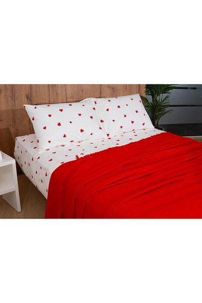 GONCA Lamazihome Double Red Heart Cotton Pique Set