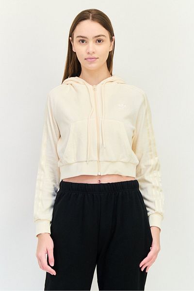 adidas Women Sportswear Fit Long Sleeves Outdoor Hoodie, Cream