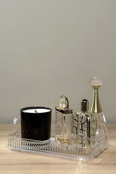 UNIQUE ME Organizator de machiaj - Organizator de accesorii cosmetice Diamond Transparent (POLICARBONAT DURABLE)