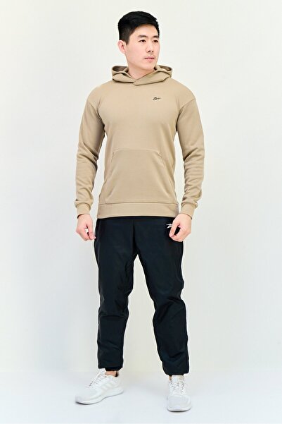 Reebok Men Sportswear Fit Long Sleeves Outdoor Hooded Sweatshirt, Tan