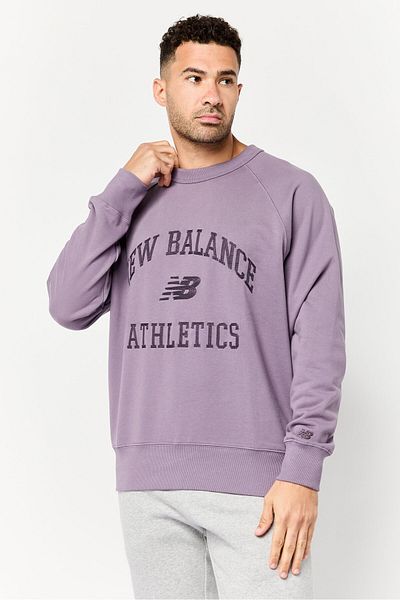 New Balance Men Relaxed Fit Long Sleeves Outdoor Sweatshirt, Purple