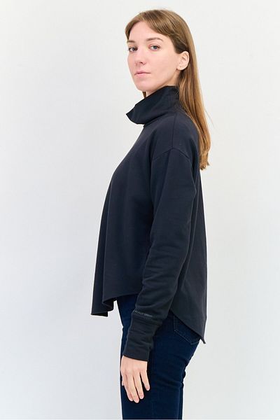 Offline by Aerie Women Turtle Neck Solid Long Sleeves Sweatshirt, Black