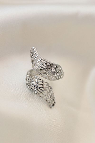 Skygo Adjustable Silver Color Metal Zircon Stone Wing Ring - TJ-BYK2033
