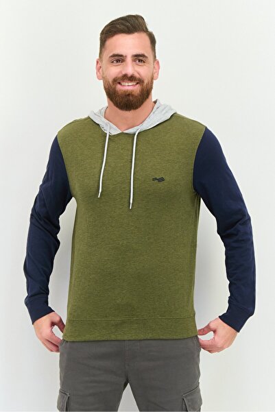 Perry Ellis Men Long Sleeve Brand Logo Hoodie, Multicolor