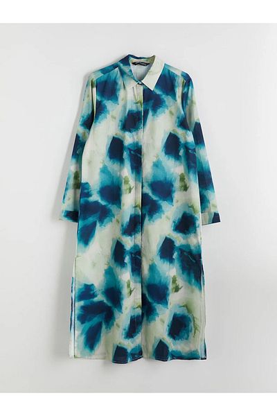 LC Waikiki Lcw Modest Green Print Women's Shirt Tunic