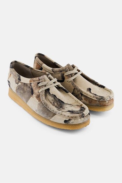 CLARKS Women Standard Fit Wallabee Lace Up Casual Shoes, Beige