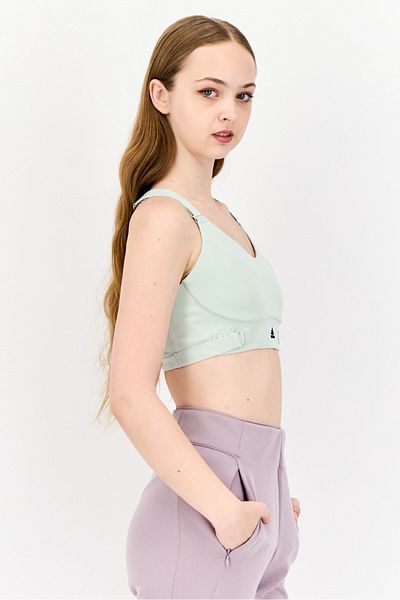 adidas Women Brand Logo Padded Sports Bra, Sage Green