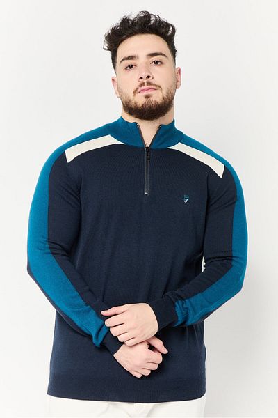 Harmont & Blaine Men Crew Neck Embroidered Logo Sweater, Multicolor