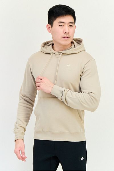 adidas Men Sportswear Fit Embroidered Logo Outdoor Hoodie, Beige
