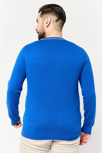 Harmont & Blaine Jeans Men Crew Neck Embroidered Logo Sweater, Blue