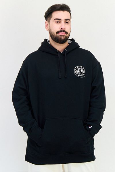 Champion Men Sportswear Fit Long Sleeves Outdoor Hoodie, Black