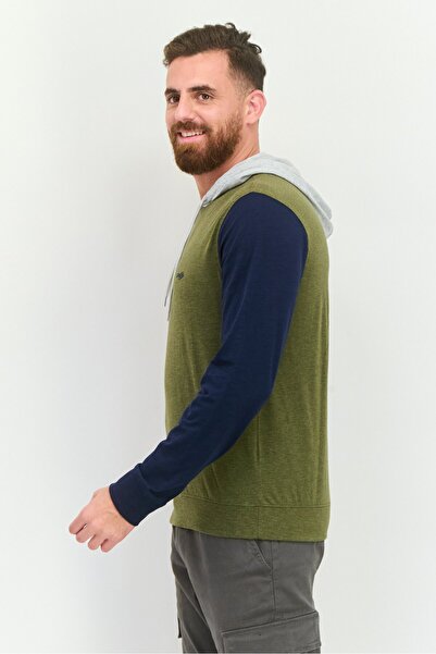 Perry Ellis Men Long Sleeve Brand Logo Hoodie, Multicolor