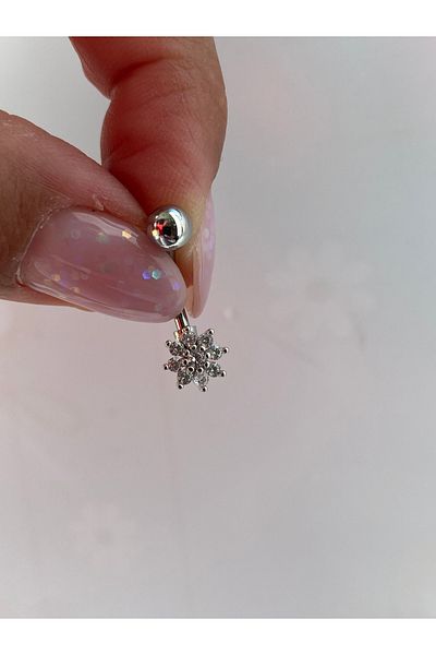 kurukafagift Steel Belly Piercing Mini Flower Daisy Figured Model