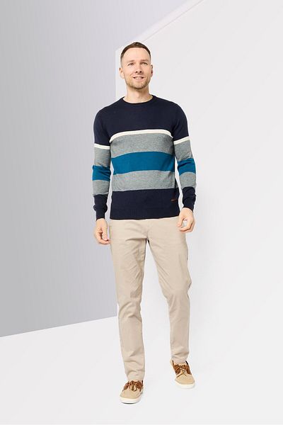 Harmont & Blaine Jeans Men Crew Neck Long Sleeves Yarn Dye Sweater, Multicolor