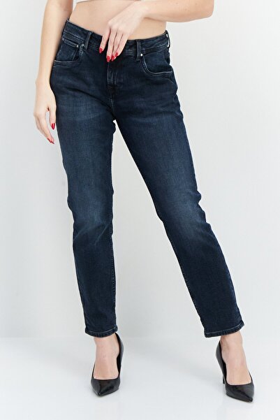 Pepe Jeans Women Regular Fit Solid Denim Jeans, Wash Blue