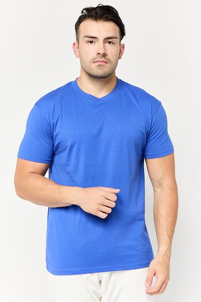Maserati Men Crew Neck Short Sleeve Brand Logo T-Shirt, Blue