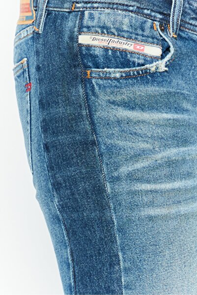 Diesel Women Slim Fit Low Waist Washed Non-Stretchable Denim, Blue