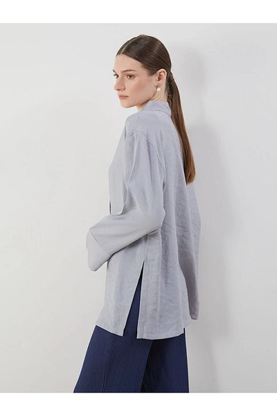 LC Waikiki Cămașă pentru femei LCW Modest Gri Modal Blended Tunica