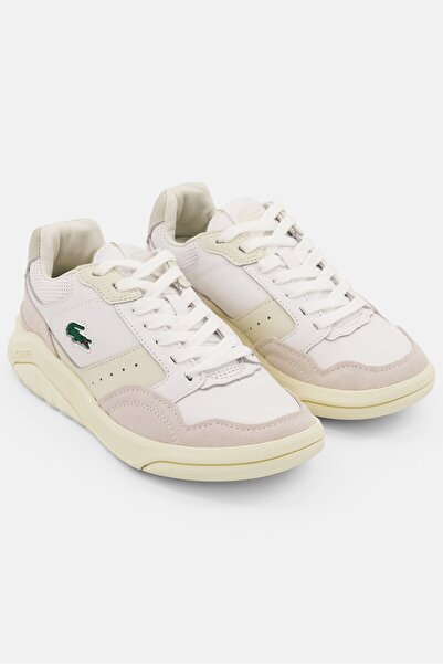 Lacoste Women Game Advance Luxe Lace Up Sneaker Shoes, White/off White