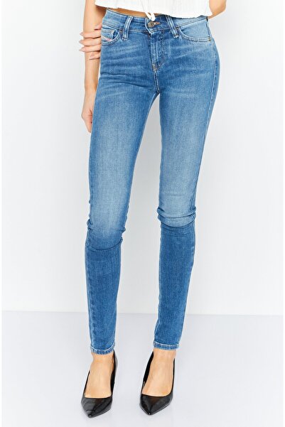 Diesel Women Super Skinny Fit High Waist Stretchable Washed Denim Jeans, Blue