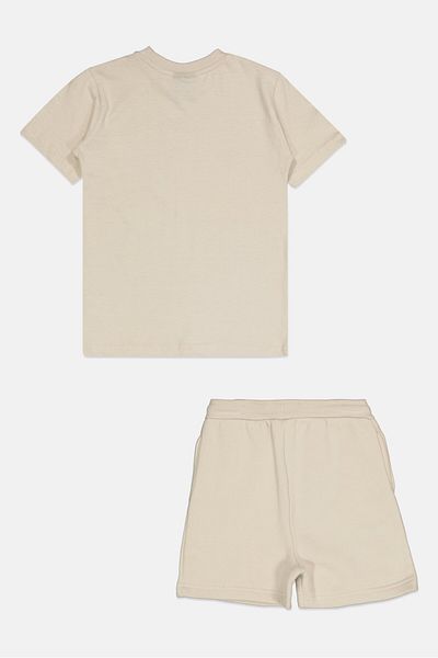 Nicce Kids Boy 2 Pieces Graphic Print Short Sleeve Top And Short Set, Beige