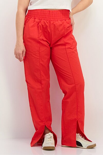 The Giving Movement Women Regular Fit Plain Split Leg Pants, Red