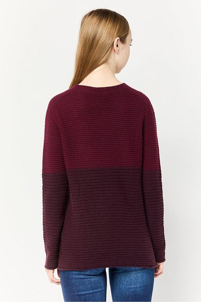 Harmont & Blaine Women Crew Neck Knitted Sweater, Burgundy
