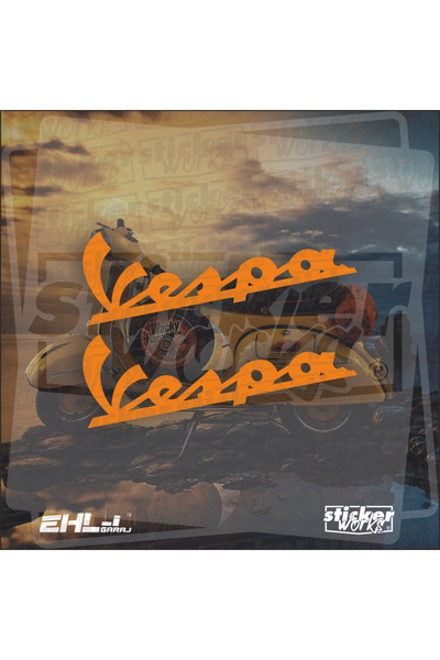 Sticker Works Vespa Sticker - 2 Adet