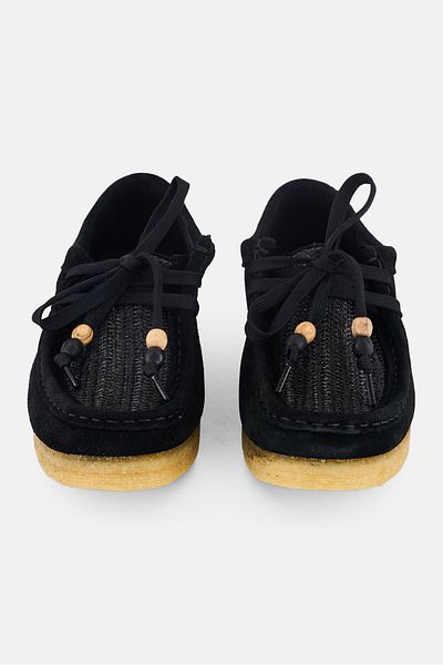 CLARKS Women Wallabee Standard Fit Lace Up Casual Shoes, Black