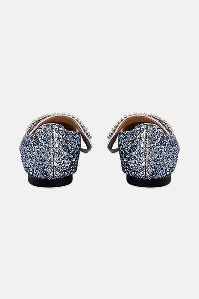 Steve Madden Women Breece Glitter Slip On Flats, Silver