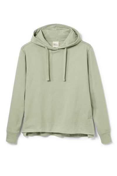 Tchibo Women Hoodie Long Sleeve Solid Sweatshirt, Light Olive