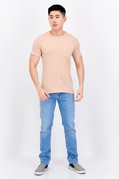 GAP Men Crew Neck Short Sleeves Heather T-Shirt, Peach