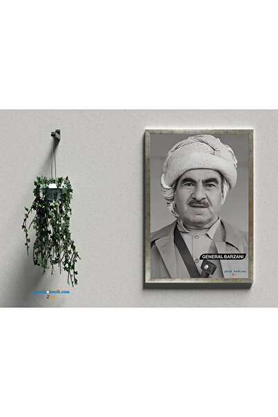 ZERYA Postera Mele Mistefa Barzanî - Mustafa Barzani Çerçeveli Posteri (32X47 cm ÇERÇEVELİ)